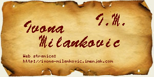 Ivona Milanković vizit kartica